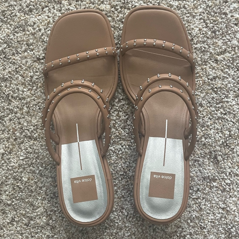 Dolce Vita tan sandals with silver accents size 10